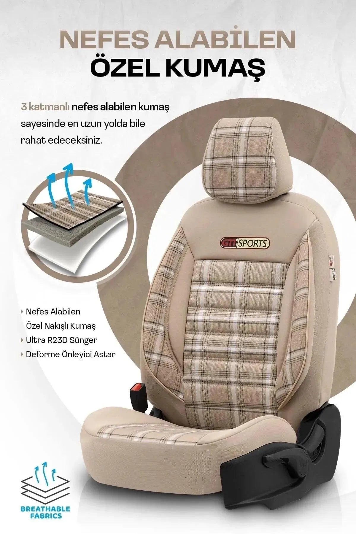 Otom Gti Sports Design Ekstra Destekli Oto Koltuk Kılıfı