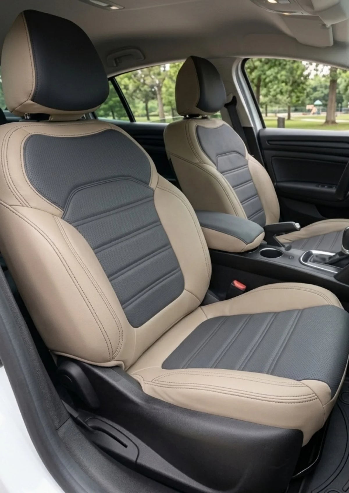 Renault Megane 2016 Sonrası Araca Özel Koltuk Kılıfı İstanbul Design Füme Bej Füme