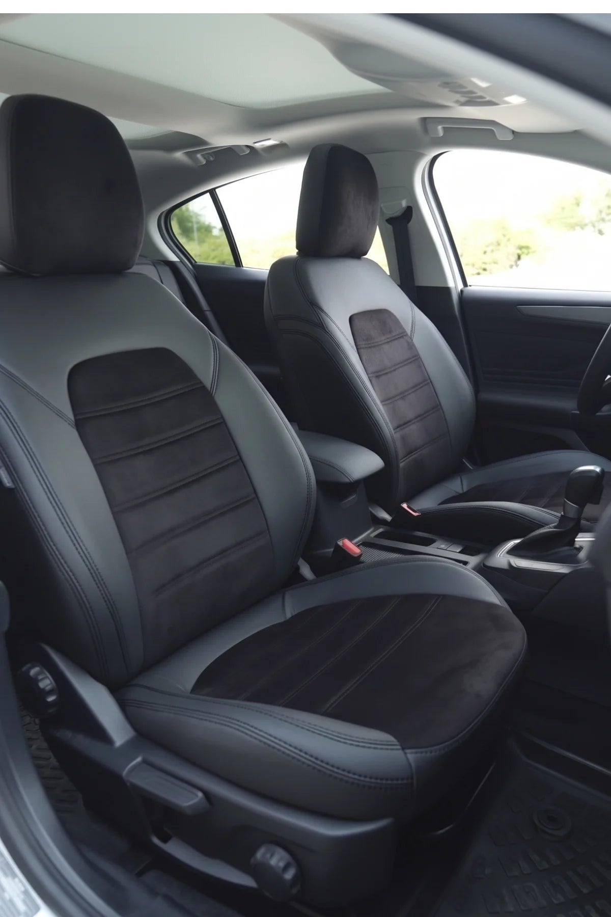 Ford Focus 2018 Sonrası Araca Özel Koltuk Kılıfı London Design Siyah Siyah Siyah