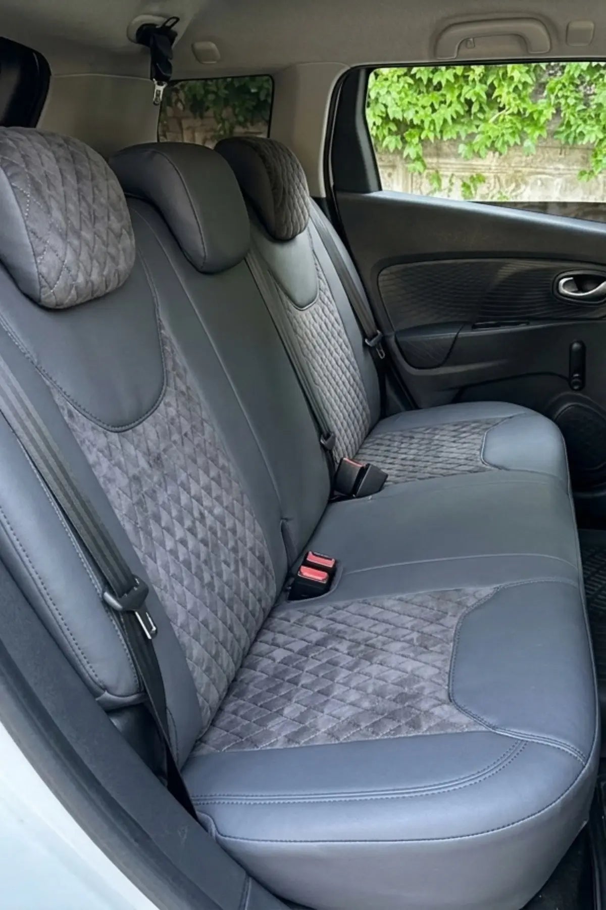 Renault Clio 2013 -2019 Araca Özel Koltuk Kılıfı Amsterdam Design Koyu Gri Füme Füme