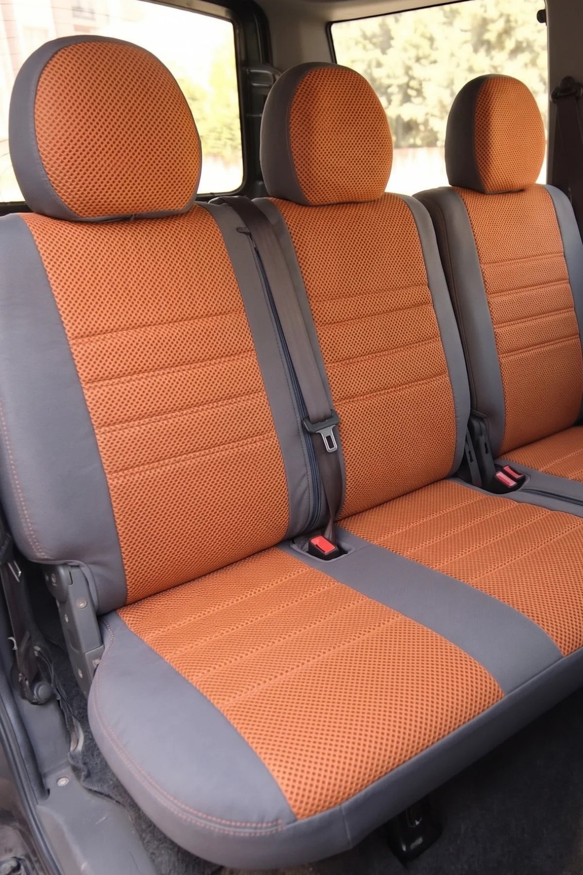 Fiat Doblo 2006 - 2013 Araca Özel  Koltuk Kılıfı KD Design Pişmiş Toprak Füme Turuncu