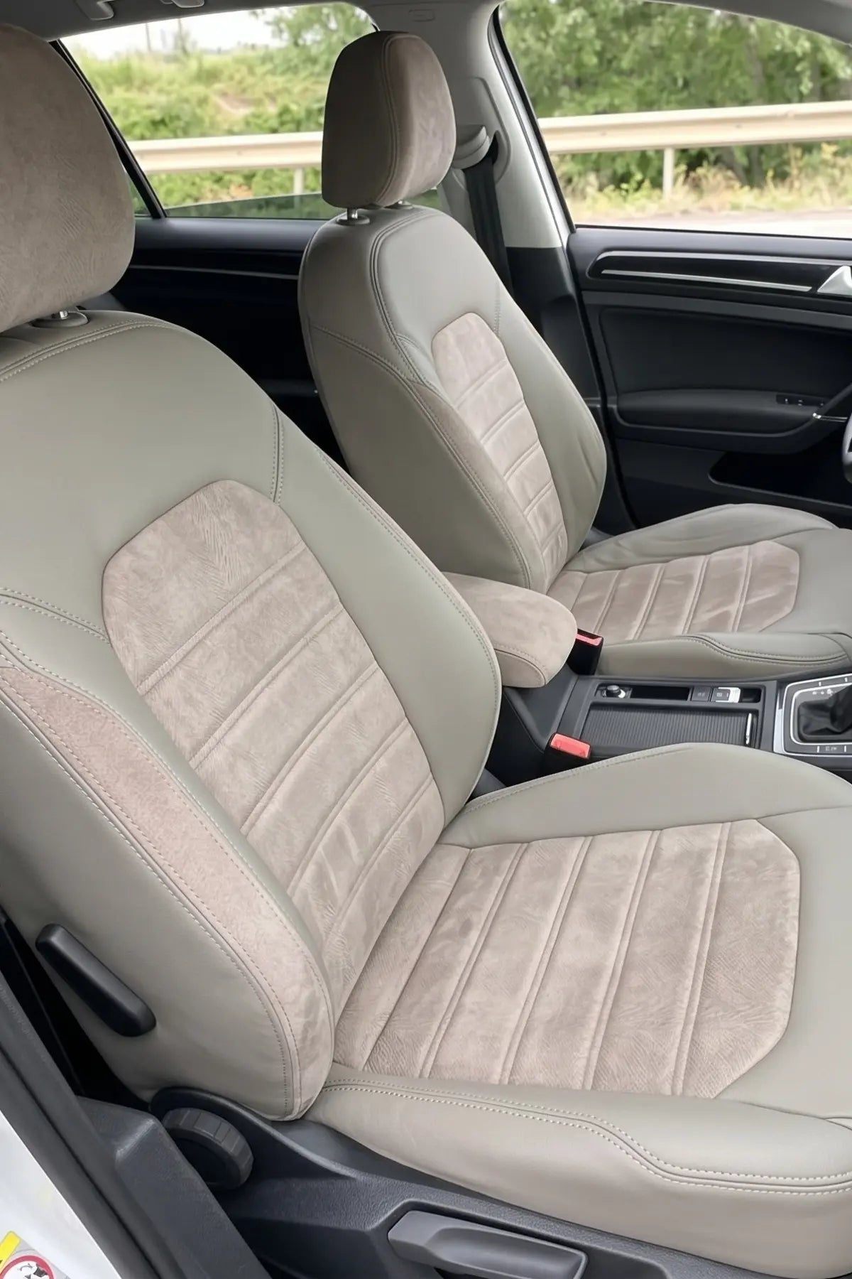 Volkswagen Golf 2013-2021 Araca Özel Koltuk Kılıfı London Design Bej Taş Krem