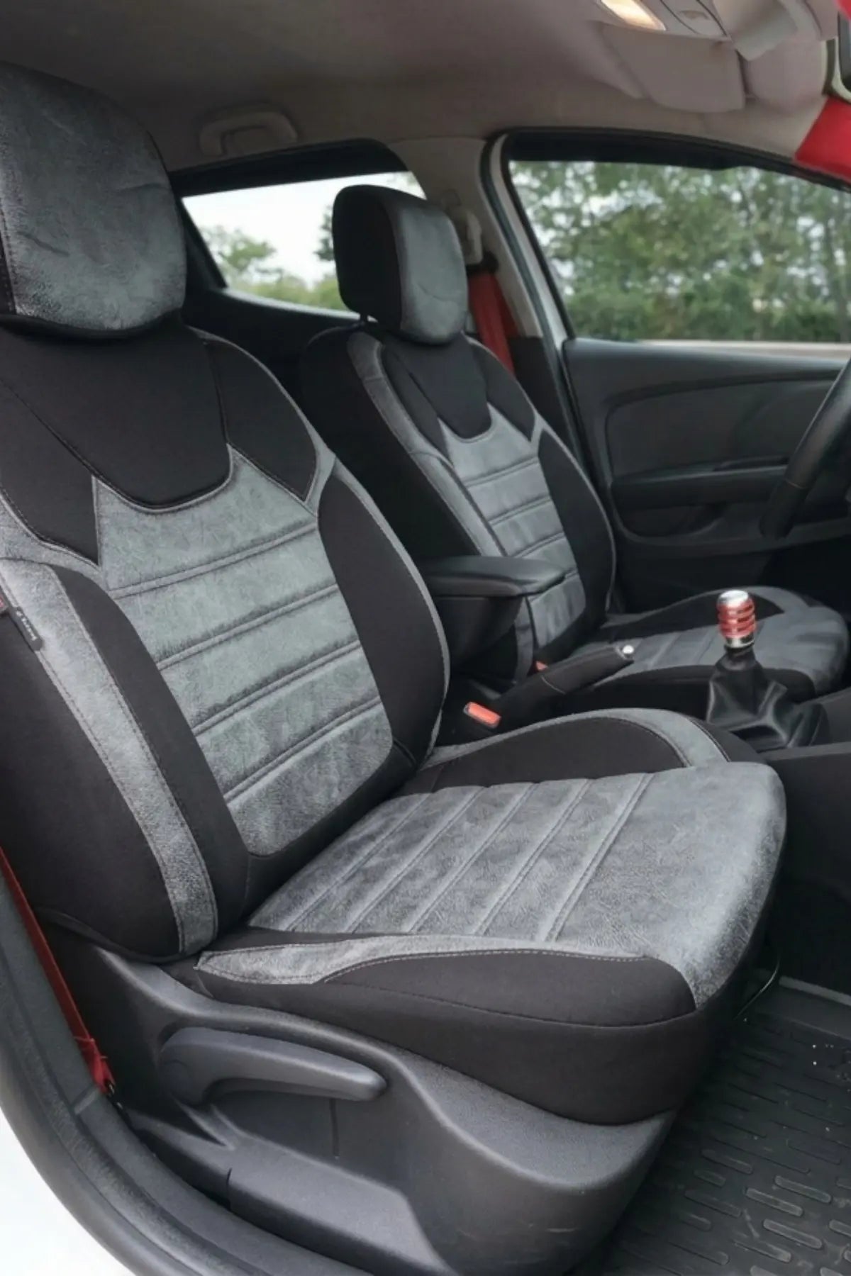 Renault Clio 2013 -2019 Araca Özel Koltuk Kılıfı KD Design Füme Siyah Füme