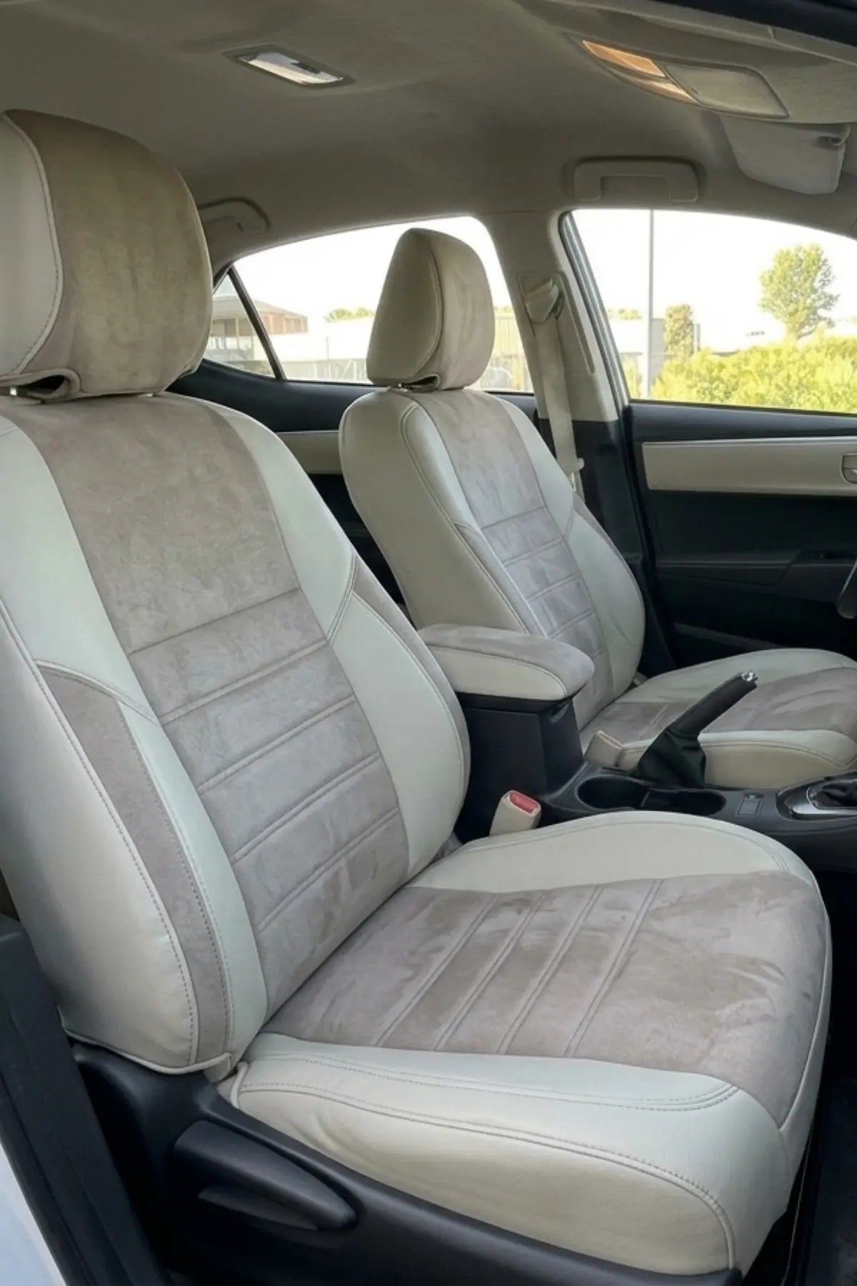 Toyota Corolla 2013 - 2018 Araca Özel Koltuk Kılıfı London Design Bej Bej Krem