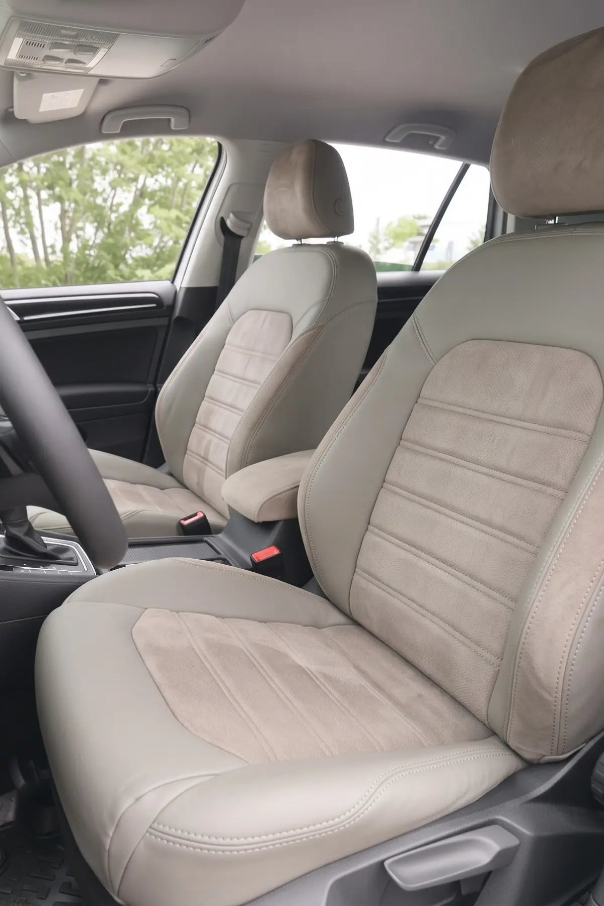 Volkswagen Golf 2013-2021 Araca Özel Koltuk Kılıfı London Design Bej Taş Krem