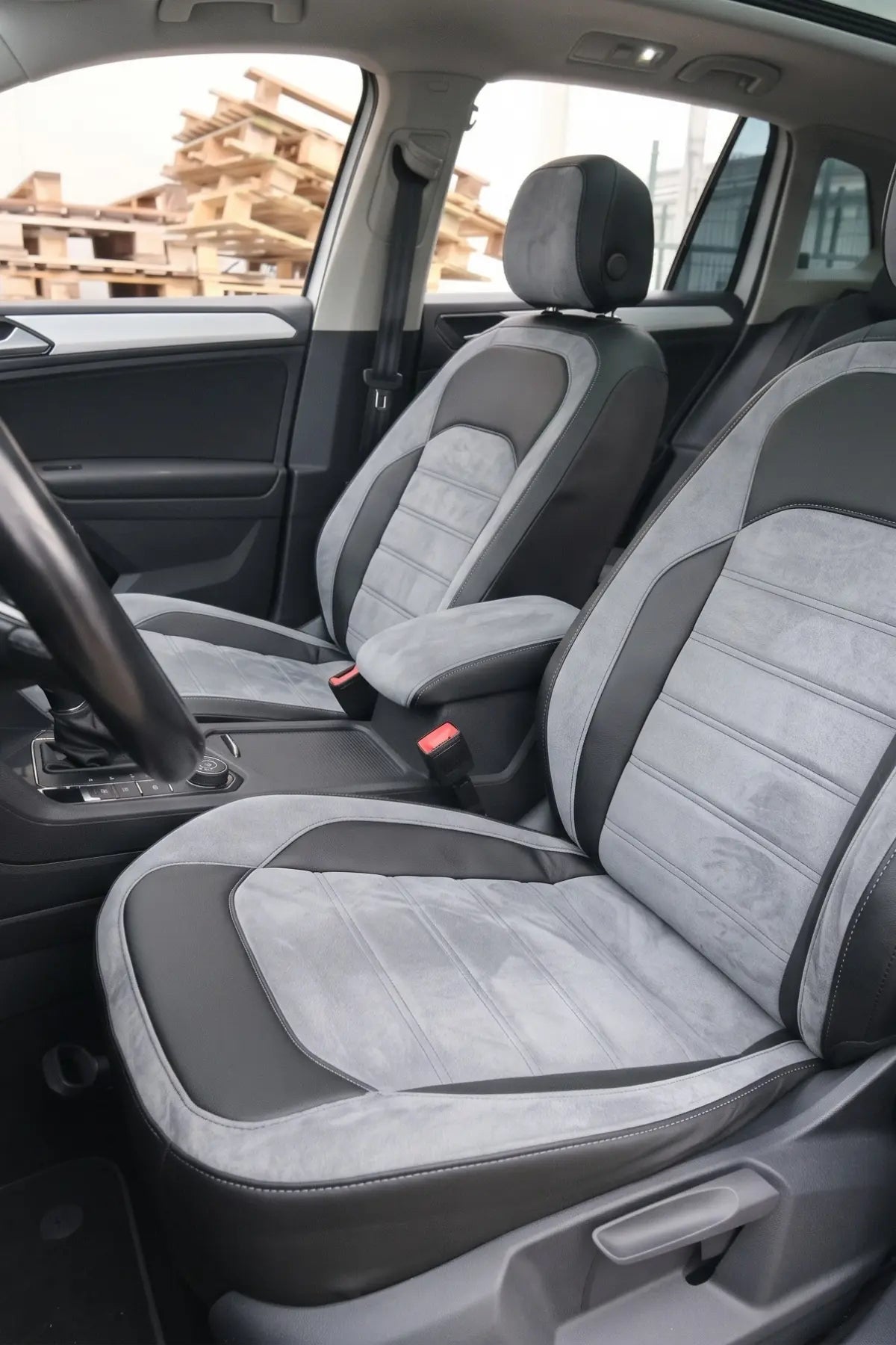 Volkswagen Tiguan 2016-2022 Araca Özel Koltuk Kılıfı London Design Füme Siyah Füme