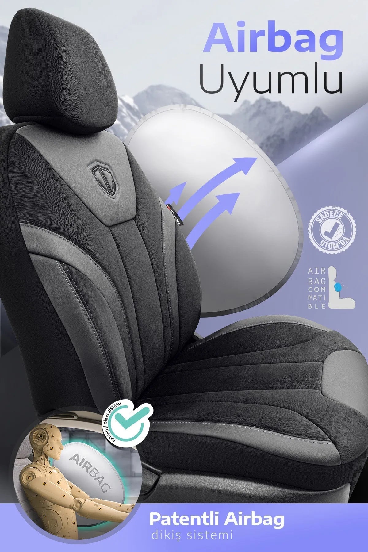 Otom Navy Design Özel Tasarım Premium Oto Koltuk Kılıfı Tam Set - OtomBayi