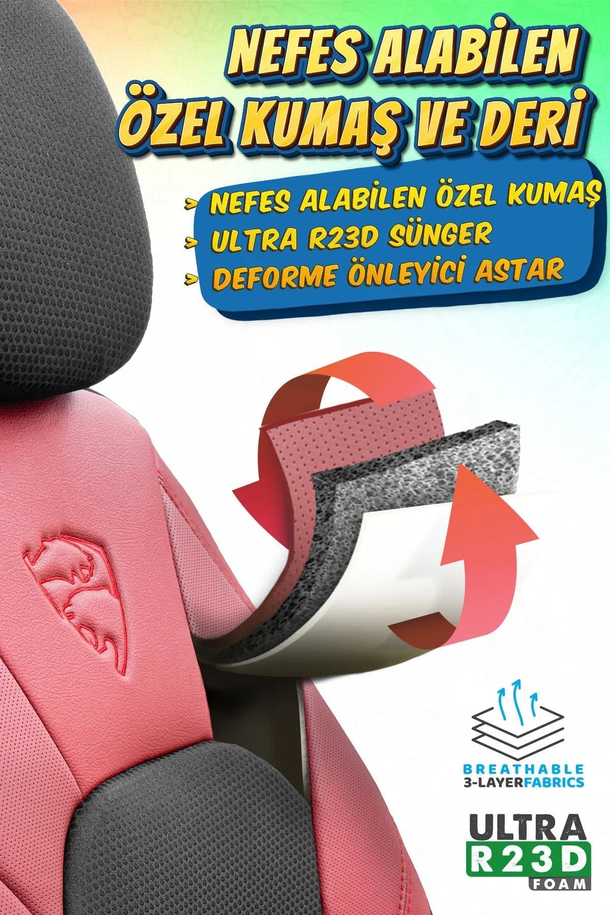 Otom Phantom Design Premium Yeni Nesil Oto Koltuk Kılıfı Tam Set - OtomBayi