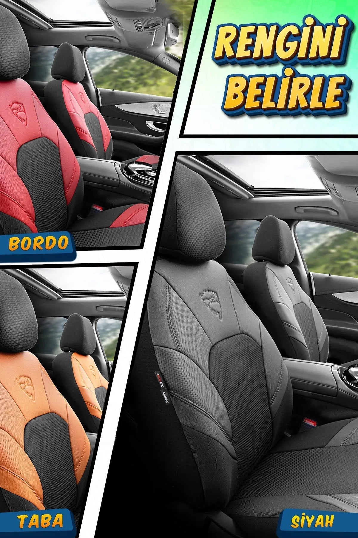 Otom Phantom Design Premium Yeni Nesil Oto Koltuk Kılıfı Tam Set - OtomBayi