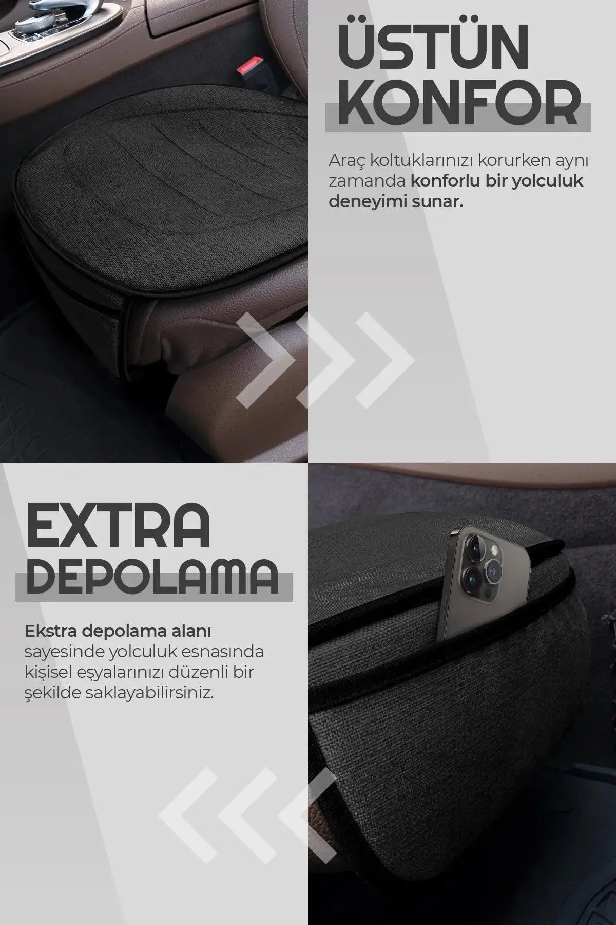 Otom Premium Ön Koltuk Minderi - Keten - OtomBayi