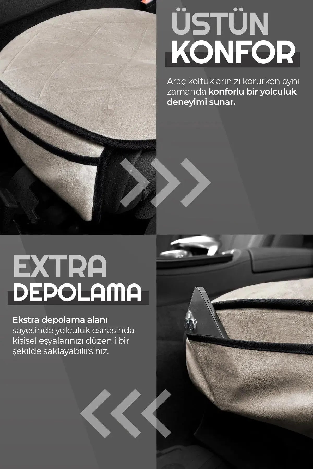 Otom Premium Ön Koltuk Minderi - Süet - OtomBayi