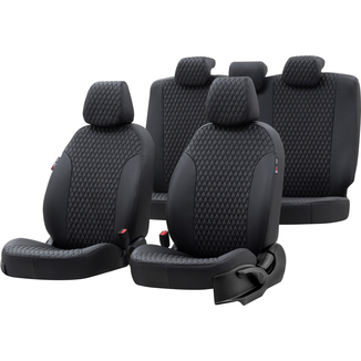 Otom Mitsubishi Colt 2004-2009 Özel Üretim Koltuk Kılıfı Amsterdam Design Deri Siyah - Otom