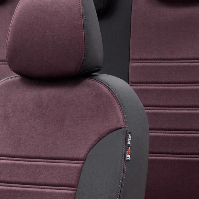 Otom Ford B-Max 2012-2016 Özel Üretim Koltuk Kılıfı Milano Design Bordo - Siyah - 3