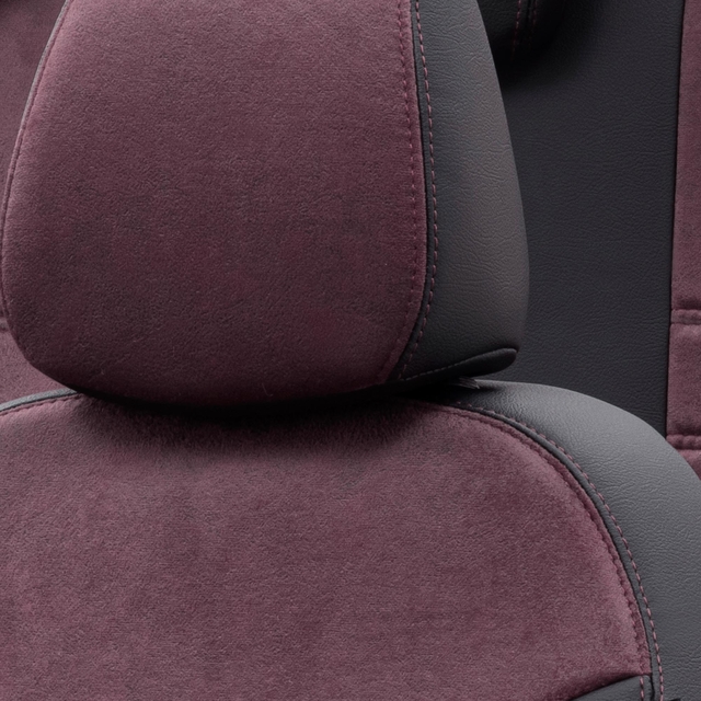 Otom Ford B-Max 2012-2016 Özel Üretim Koltuk Kılıfı Milano Design Bordo - Siyah - 5