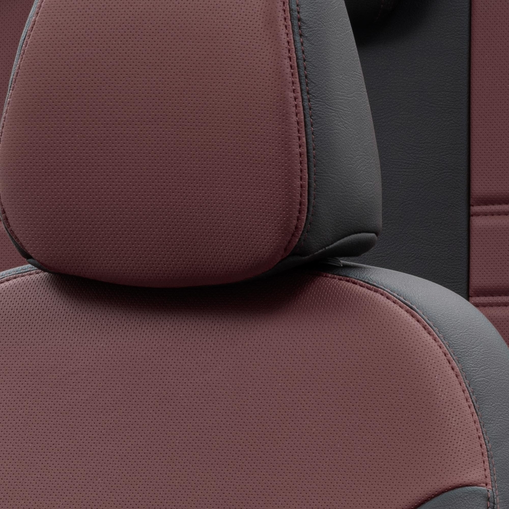 Otom Ford Focus 2011-2019 Özel Üretim Koltuk Kılıfı İstanbul Design Bordo - Siyah - 5