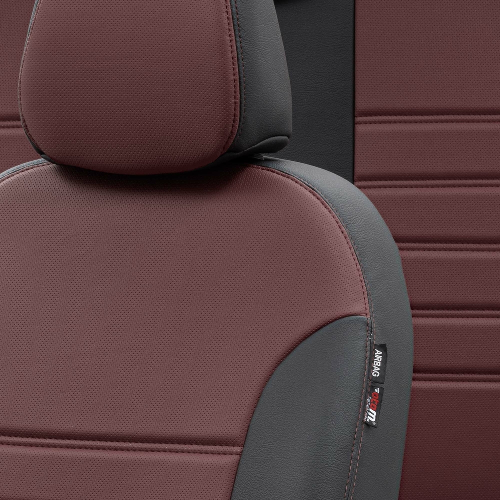 Otom Ford Focus 2011-2019 Özel Üretim Koltuk Kılıfı İstanbul Design Bordo - Siyah - 3