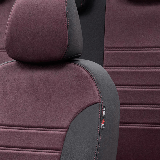 Otom Ford Ranger 2012-2018 Özel Üretim Koltuk Kılıfı Milano Design Bordo - Siyah - 3