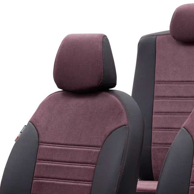 Otom Ford Ranger 2012-2018 Özel Üretim Koltuk Kılıfı Milano Design Bordo - Siyah - 4