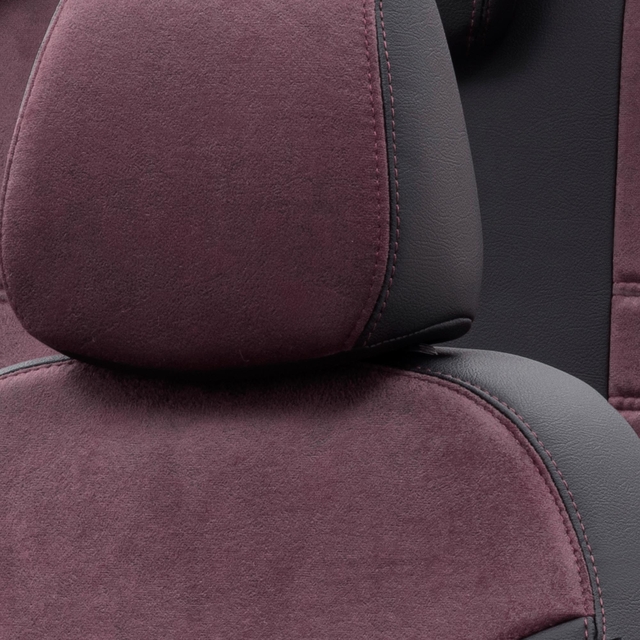 Otom Ford Ranger 2012-2018 Özel Üretim Koltuk Kılıfı Milano Design Bordo - Siyah - 5