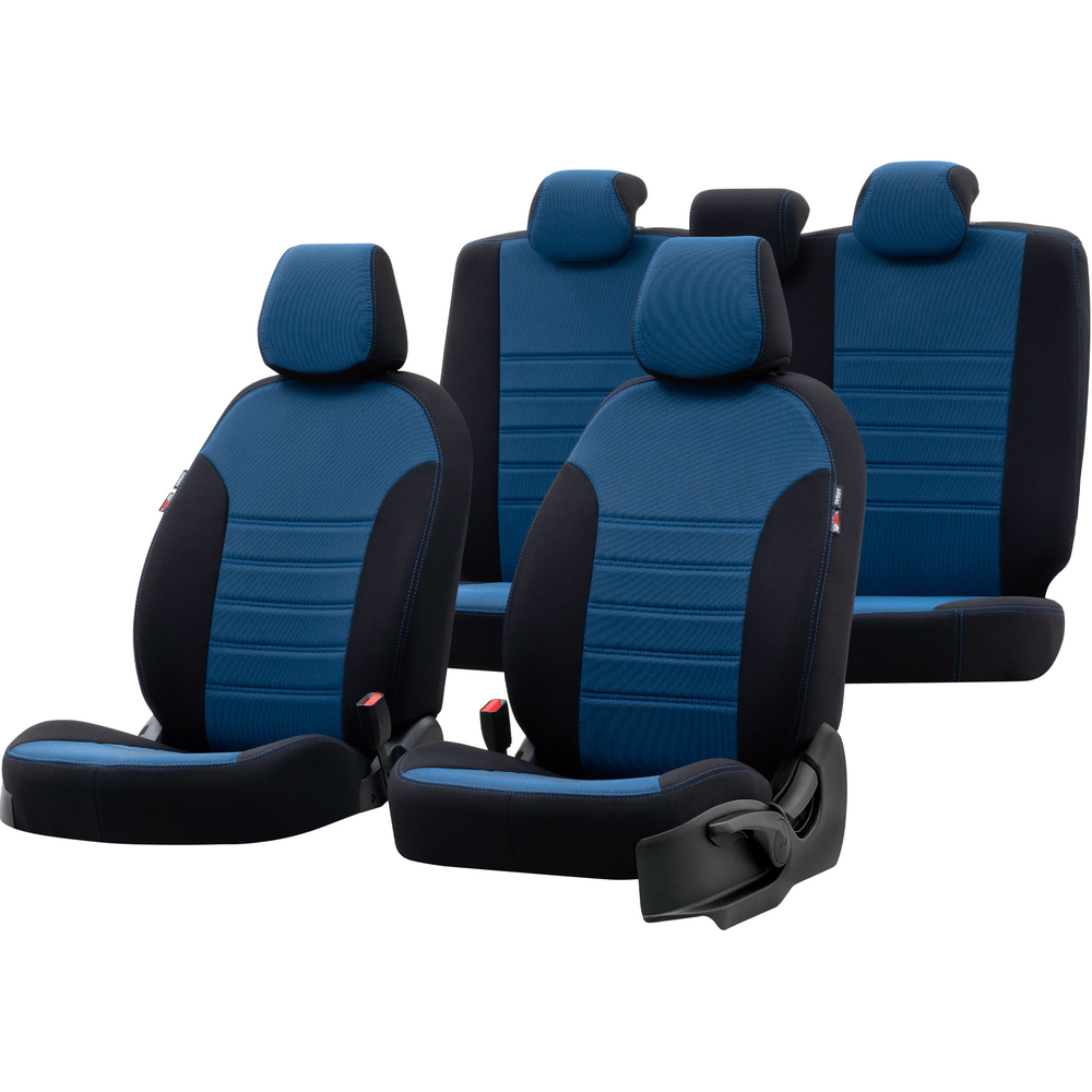 Otom Ford Ranger 2012-2018 Özel Üretim Koltuk Kılıfı Original Design Mavi - Siyah - 1
