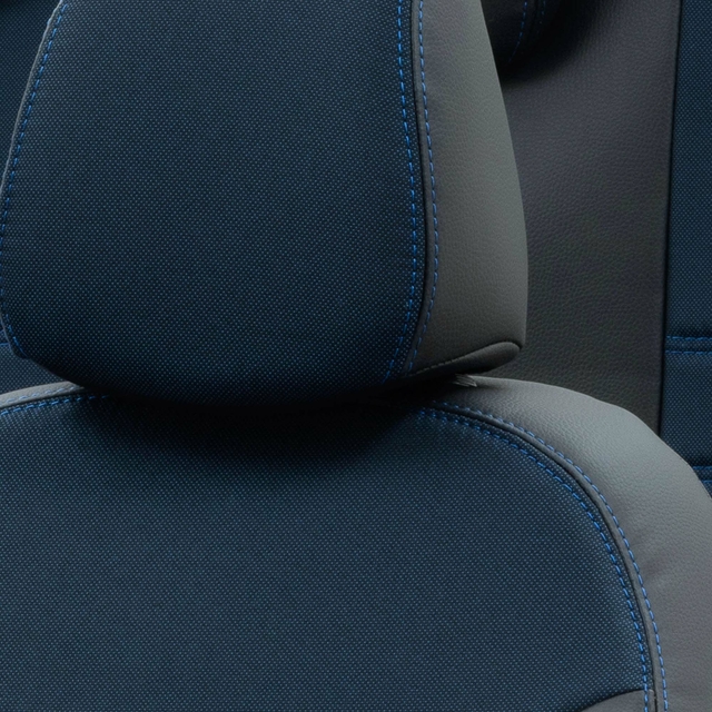 Otom Ford Ranger 2012-2018 Özel Üretim Koltuk Kılıfı Paris Design Mavi - Siyah - 5