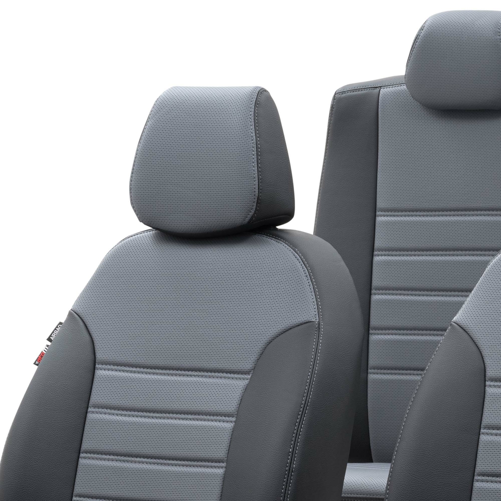 Otom Hyundai i20 2009-2014 Özel Üretim Koltuk Kılıfı New York Design Füme - Siyah - 4