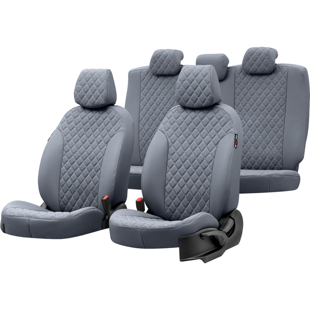 Otom Seat Alhambra 1996-2010 Özel Üretim Koltuk Kılıfı Madrid Design Deri Füme - 1