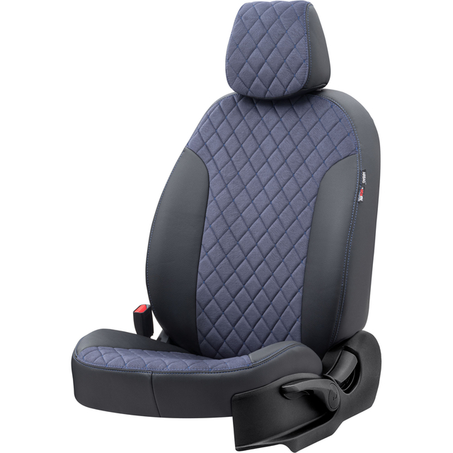 Otom Seat Alhambra 1996-2010 Özel Üretim Koltuk Kılıfı Madrid Design Tay Tüyü Mavi - Siyah - 2