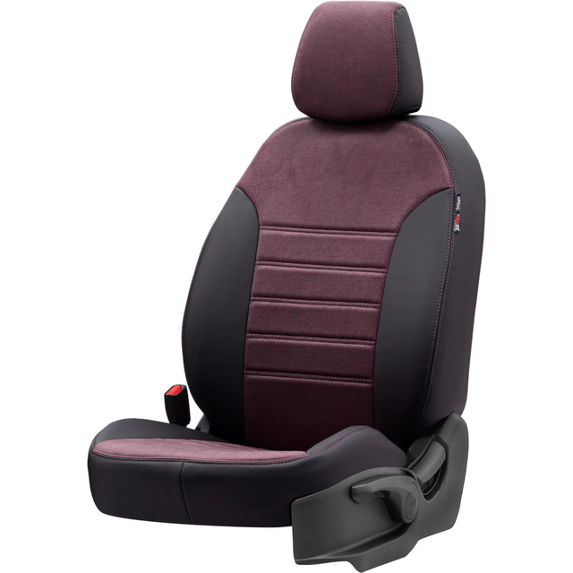 Otom Seat Alhambra 1996-2010 Özel Üretim Koltuk Kılıfı Milano Design Bordo - Siyah - 2