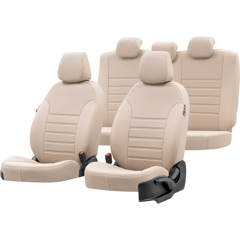 Otom Seat Alhambra 1996-2010 Özel Üretim Koltuk Kılıfı New York Design Bej - 1