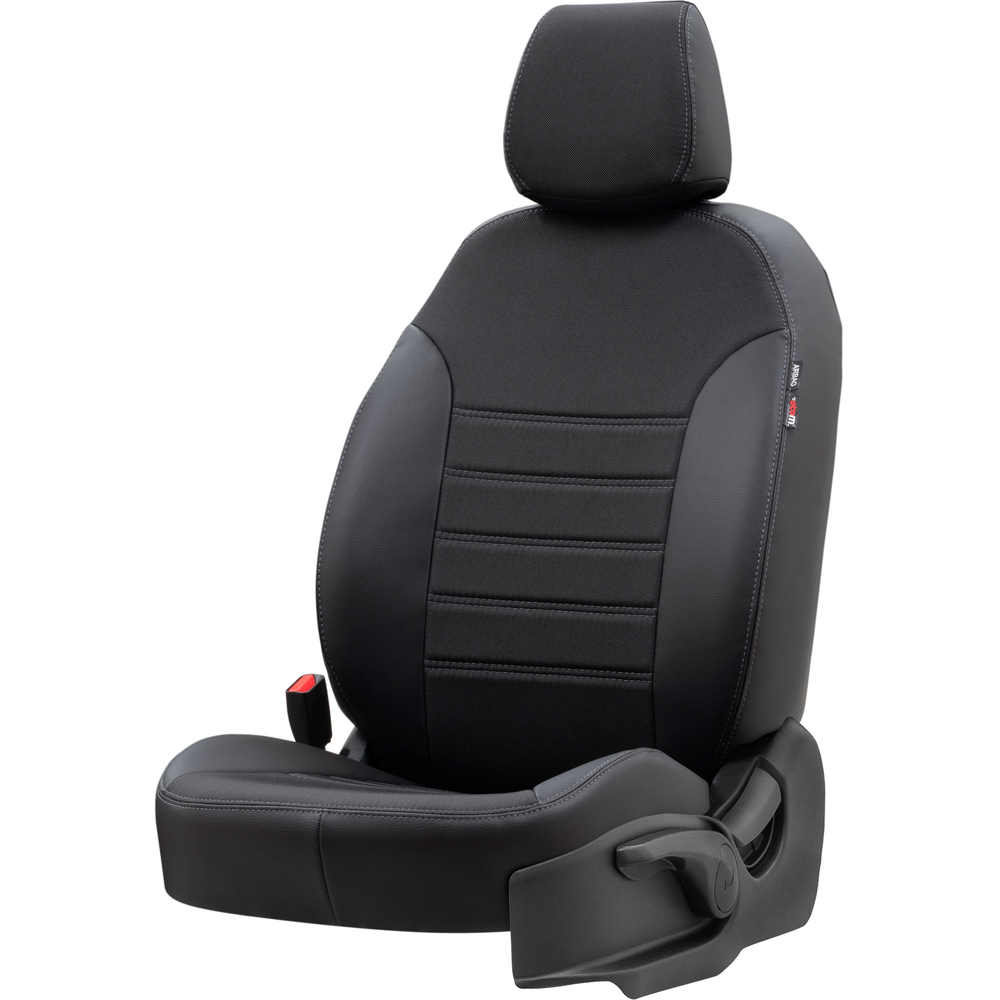 Otom Seat Alhambra 1996-2010 Özel Üretim Koltuk Kılıfı Paris Design Füme - Siyah - 2