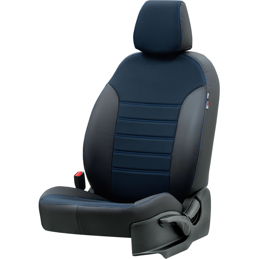 Otom Seat Alhambra 1996-2010 Özel Üretim Koltuk Kılıfı Paris Design Mavi - Siyah - 2