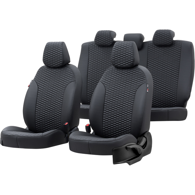 Otom Seat Alhambra 1996-2010 Özel Üretim Koltuk Kılıfı Tokyo Design Deri Siyah - 1