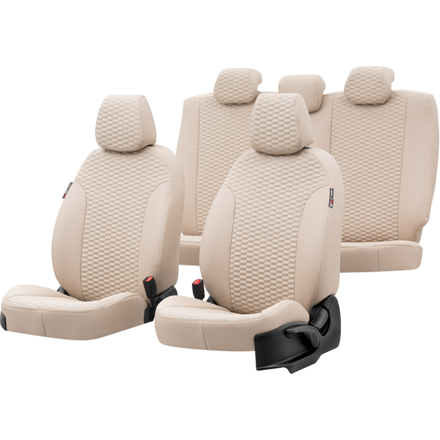 Otom Seat Alhambra 1996-2010 Özel Üretim Koltuk Kılıfı Tokyo Design Deri Bej - 1