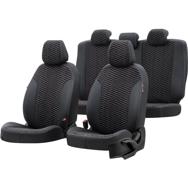 Otom Seat Alhambra 1996-2010 Özel Üretim Koltuk Kılıfı Tokyo Design Tay Tüyü Siyah - Beyaz - 1