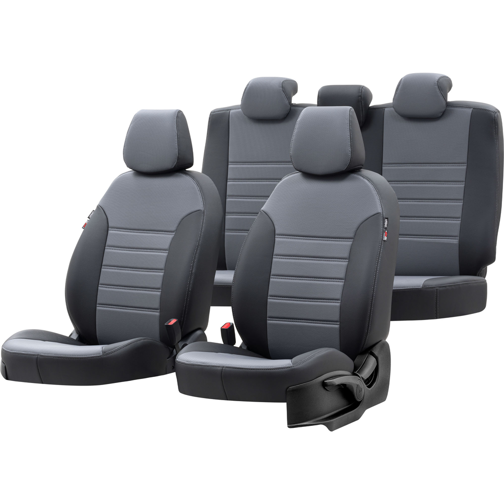 Otom Seat Altea XL 2004-2015 Özel Üretim Koltuk Kılıfı New York Design Füme - Siyah - 1