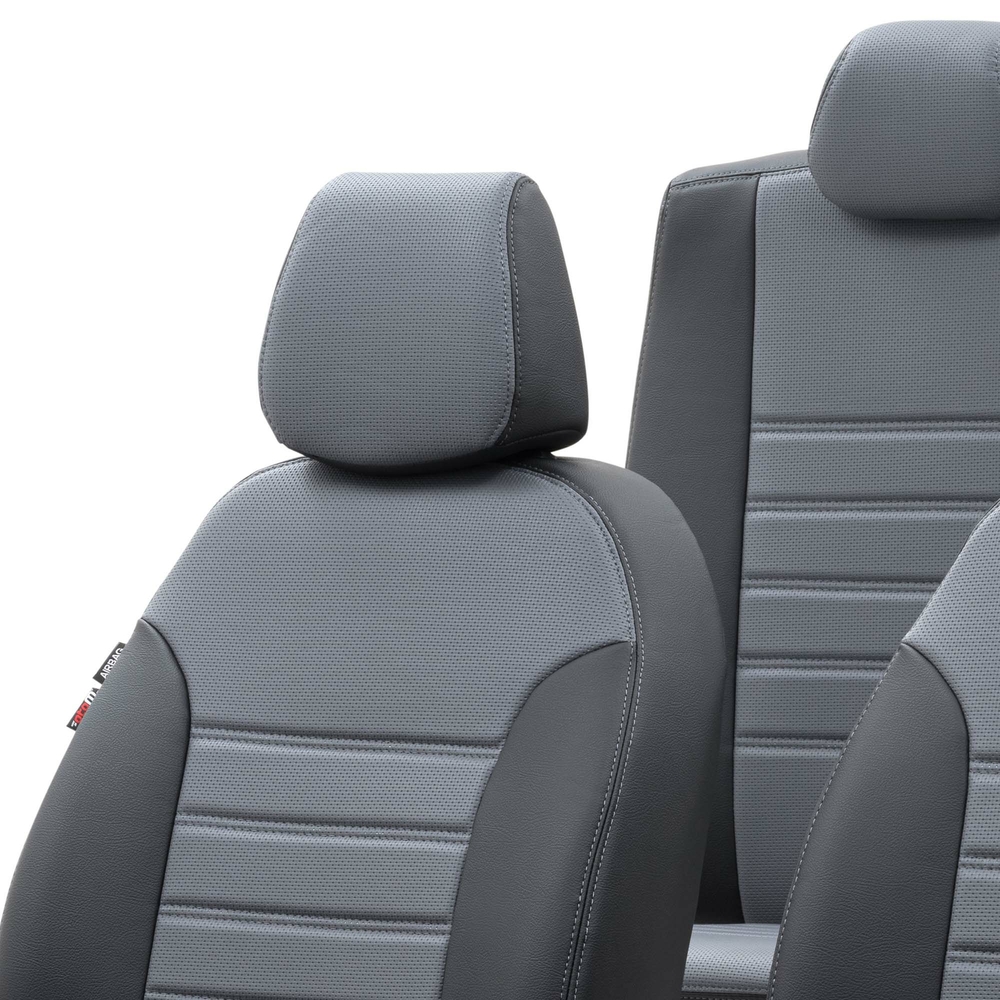 Otom Seat Altea XL 2004-2015 Özel Üretim Koltuk Kılıfı New York Design Füme - Siyah - 4