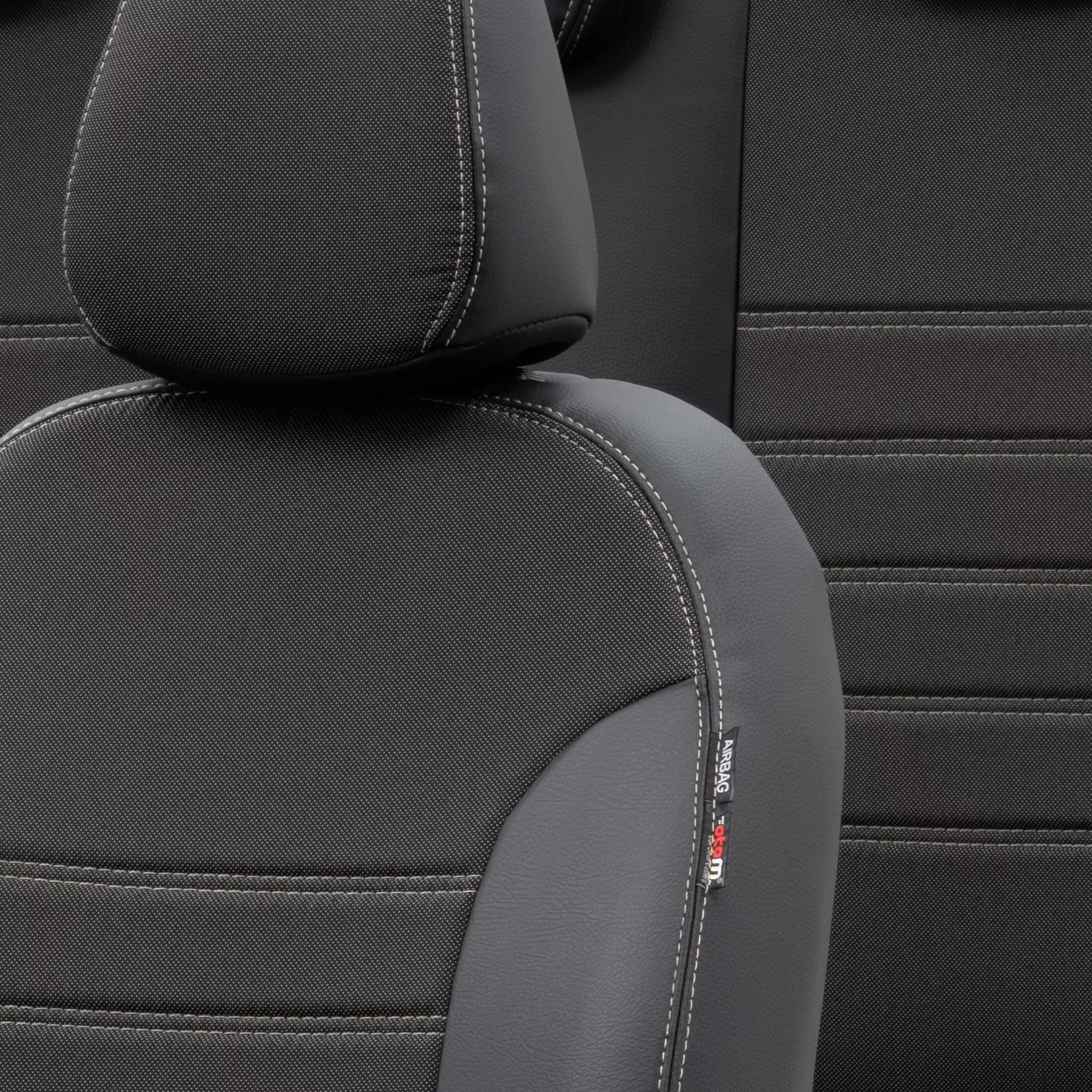 Otom Seat Altea XL 2004-2015 Özel Üretim Koltuk Kılıfı Paris Design Bej - Siyah - 4