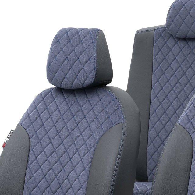 Otom Seat Cordoba 2003-2009 Özel Üretim Koltuk Kılıfı Madrid Design Tay Tüyü Mavi - Siyah - 4