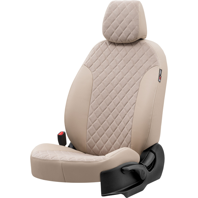 Otom Seat Leon 1999-2005 Özel Üretim Koltuk Kılıfı Madrid Design Tay Tüyü Bej - 2